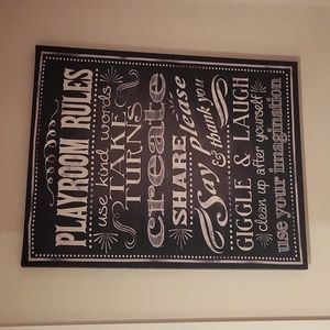Playroom Rules sign